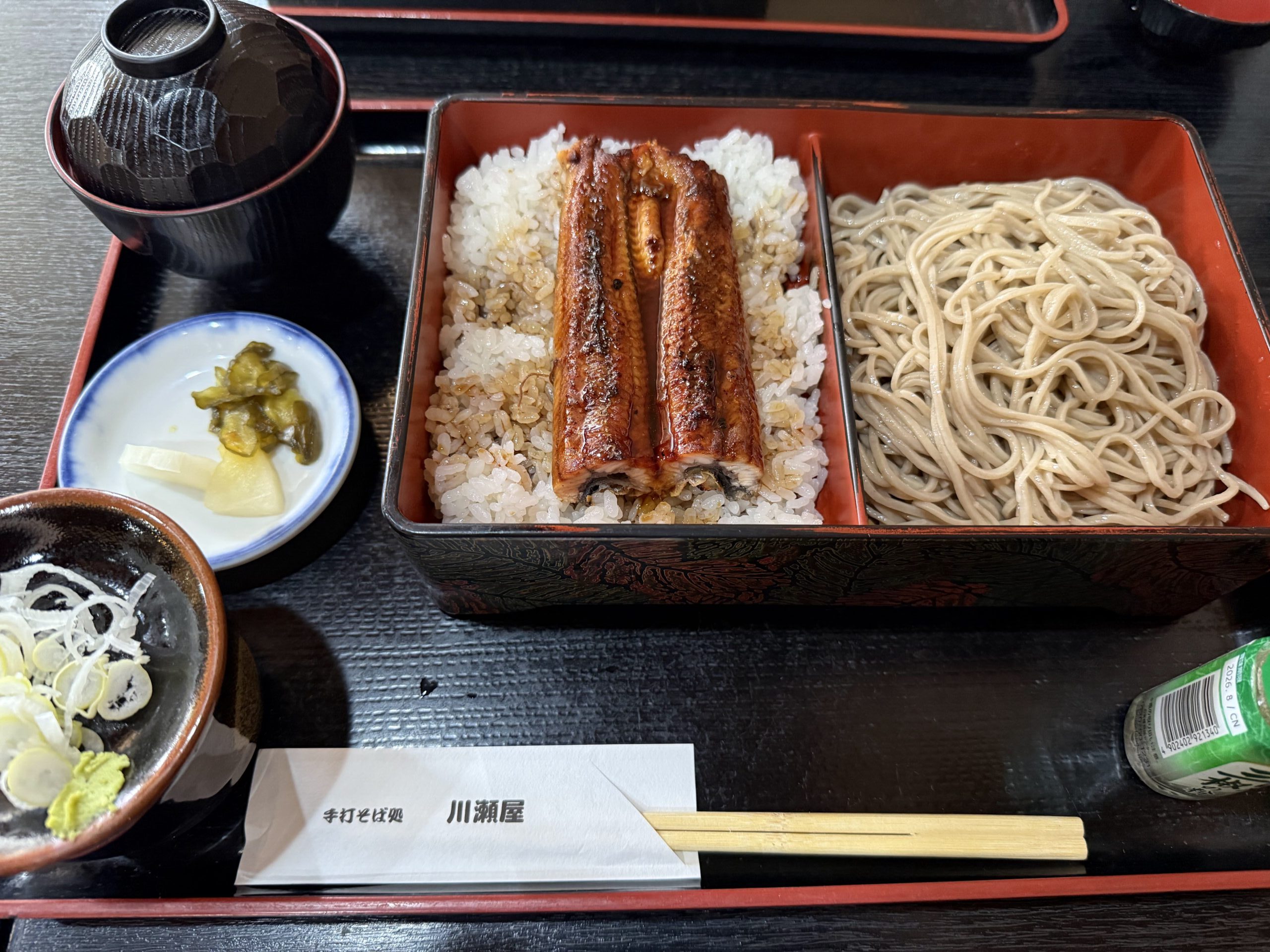 川瀬屋のうな重せいろ。うなぎと手打ち蕎麦のセット